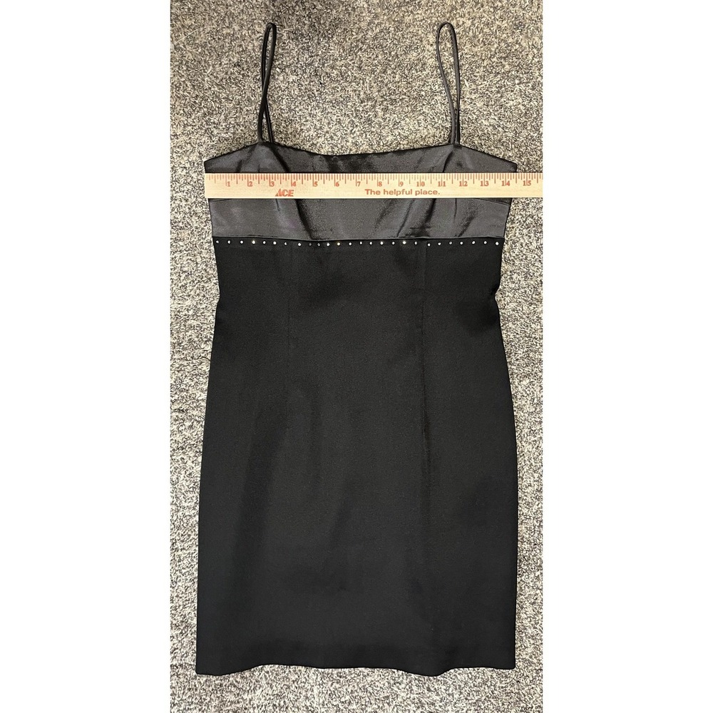 VTG Laundry by Shelli Segal Black Mini Dress NWT Size 2 90s Y2K Satin - Picture 16 of 16
